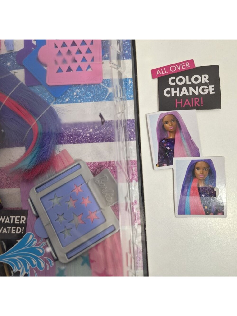 Barbie Color Change Surprise Doll Purple Hair Space Dress Damaged Box - Picture 4 of 12
